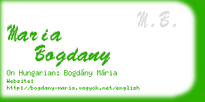 maria bogdany business card